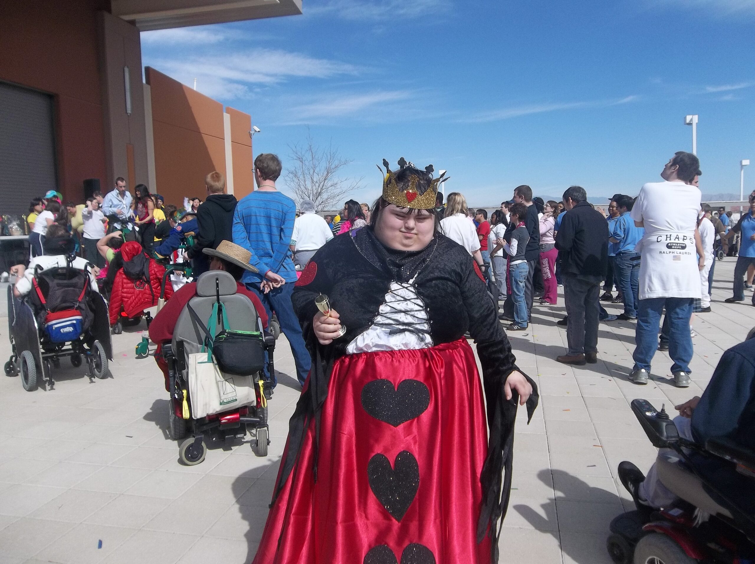 Aasha, the queen of hearts at Opportunity Village.