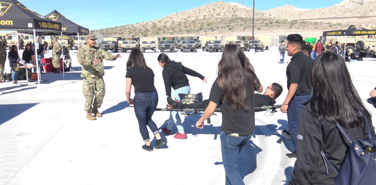 CCSD students participate in an Army STEM event of career opportunities.