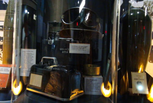 Part of a radiation testing devices display at the Atomic Testing Museum in Las Vegas