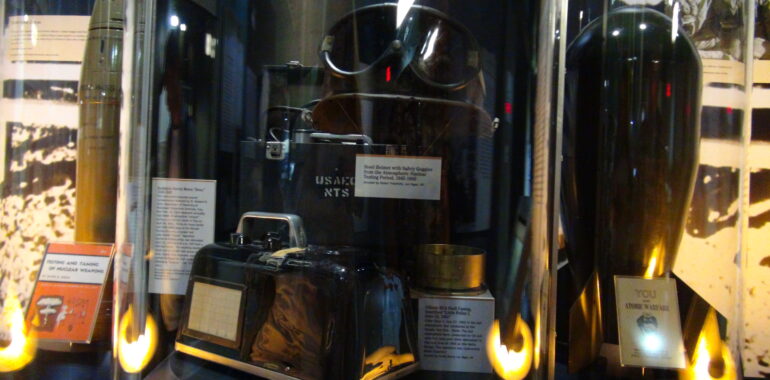 Part of a radiation testing devices display at the Atomic Testing Museum in Las Vegas