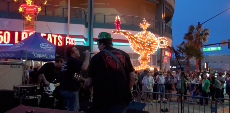 The Neon Knights rocking out on Fremont Street, Las Vegas NV