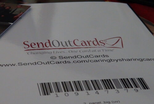 image of personalized card bar code for send out cards