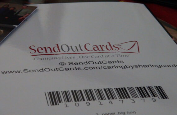image of personalized card bar code for send out cards